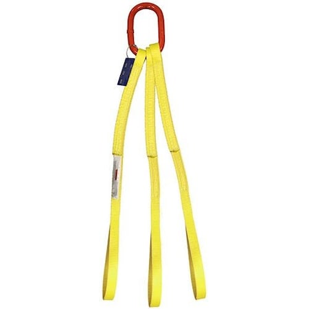 Three Leg Nylon Bridle Slng, One Ply, 1 In Web Width, 20ft L, Oblong Link To Eye, 4,800lb